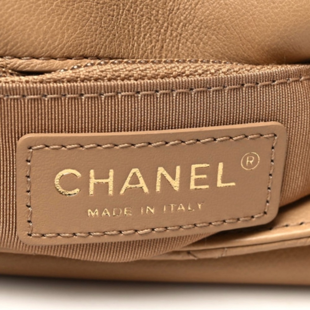 Chanel Coco CC Messenger Calfskin and Quilted Goatskin Tan Bag - Picture 8 of 16